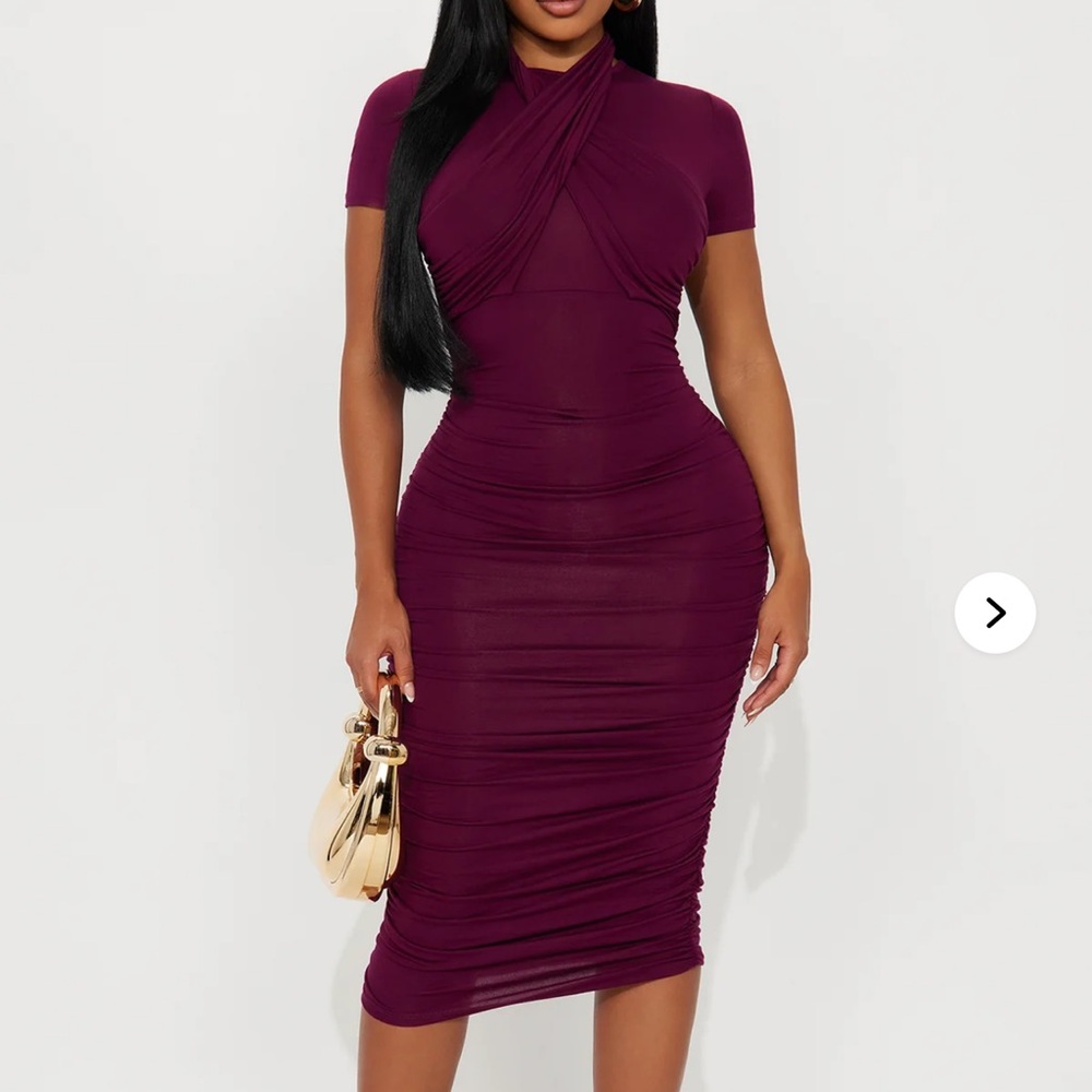 Fashion Nova Rich Purple Midi Dress